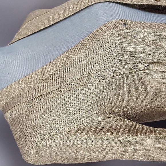 Hudson's Bay Company Vintage Gold Metallic Cardigan - Picture 10 of 12